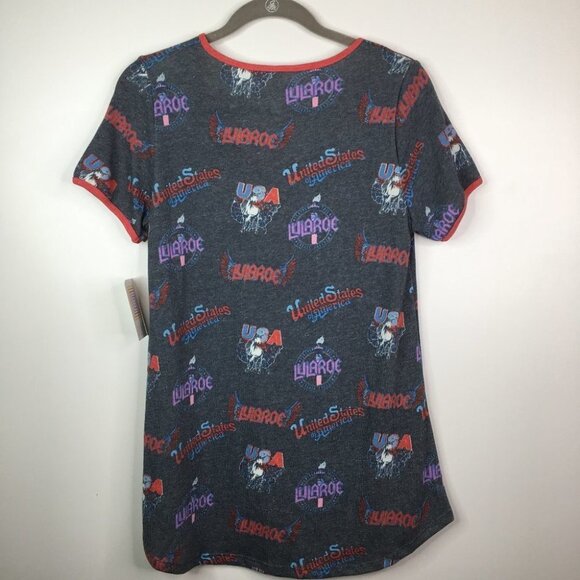 LULAROE S Small Classic T USA Print Shirt - Picture 5 of 6